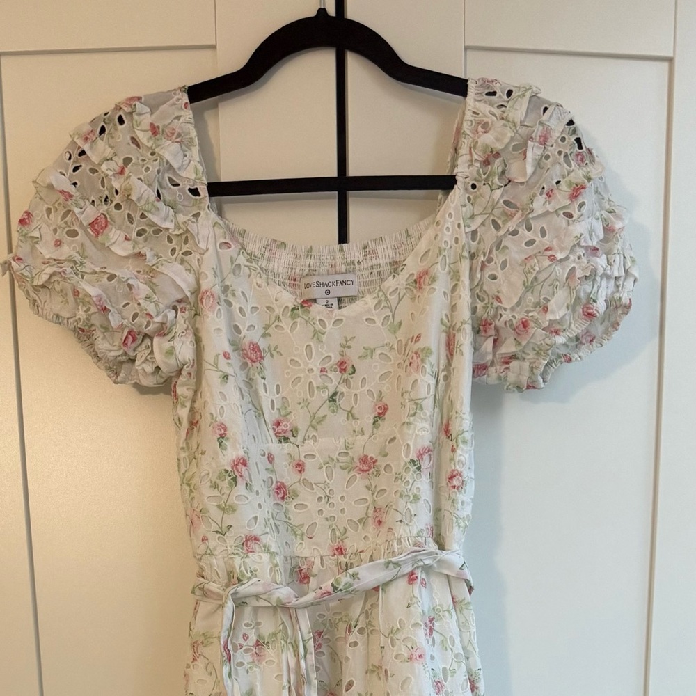 LoveShackFancy x Target Cream Sundress Square Neck Cap Sleeve